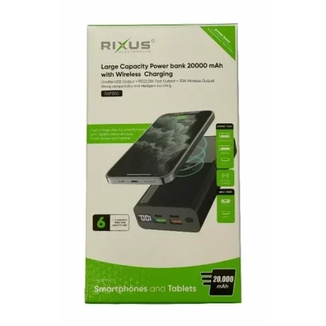 Baterie Externa Rixus Wireless 20.000 mAh