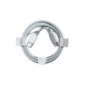 Cablu Incarcare si Date  iPhone Seria 15  Tesut Ultrarezistent USB-C/ USB-C 60W 100cm Alb