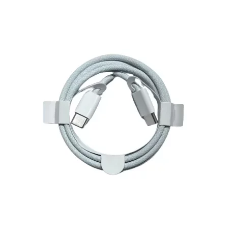 Cablu Incarcare si Date  iPhone Seria 15  Tesut Ultrarezistent USB-C/ USB-C 60W 100cm Alb