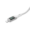 Cablu Incarcare si Date USB-A to Lightning (iPhone) Impletit cu afisaj LED 1M Alb