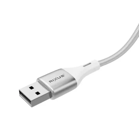 Cablu Incarcare si Date USB-A to Lightning (iPhone) Impletit cu afisaj LED 1M Alb