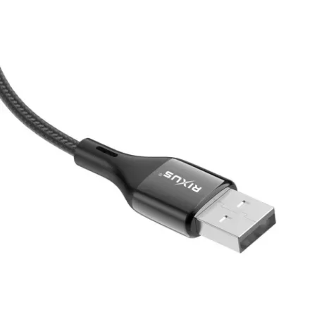 Cablu Incarcare si Date USB-A to Lightning (iPhone) Impletit cu Afisaj LED 1M Negru
