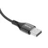 Cablu Incarcare si Date USB-A / USB-C Impletit cu Afisaj LED 1M Negru