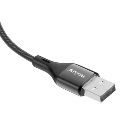 Cablu Incarcare si Date USB-A / USB-C Impletit cu Afisaj LED 1M Negru