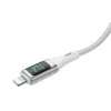 Cablu Incarcare si Date  USB-C to Lightning (iPhone) Impletit cu afisaj LED 1M Alb
