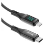 Cablu Incarcare si Date USB-C to Lightning(iPhone) Impletit cu Afisaj LED 1M Negru