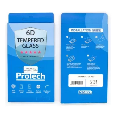 Folie de sticlă 6D Protech pentru iPhone 12/12 Pro, Transparentă