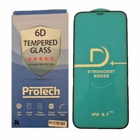 Folie de sticlă 6D Protech pentru iPhone 12 Pro Max, Transparentă