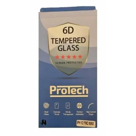 Folie de sticlă 6D Protech pentru iPhone 12 Pro Max, Transparentă