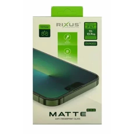 Folie de sticlă pentru iPhone 13/13 Pro/14, Rixus 9H, Mată