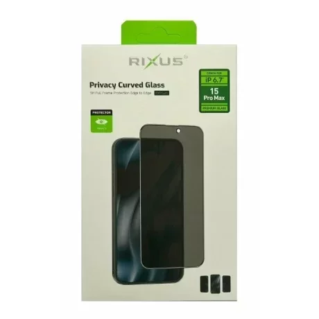 Folie de sticlă pentru iPhone 15 Pro Max, Rixus 9H, Privacy