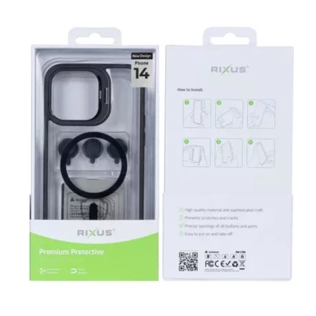 Husă Rixus cu Încărcare Magnetică (MagSafe) pentru iPhone 14 - Negru