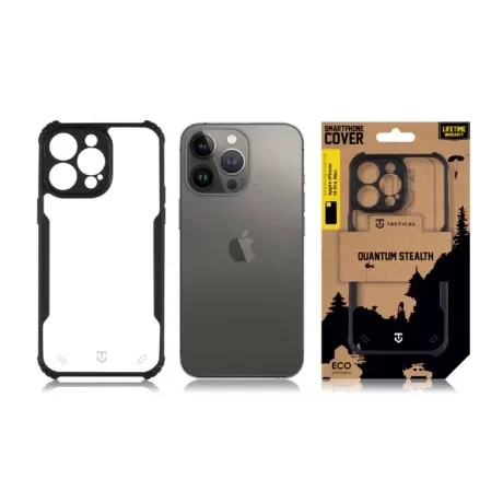 Husă Tactical Quantum Stealth pentru iPhone 14 Pro Max - Transparent/Negru