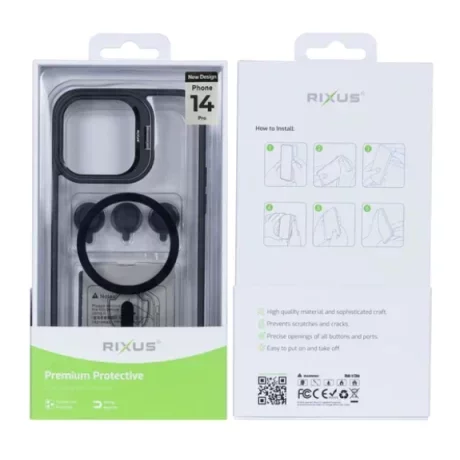 Husă Rixus cu Încărcare Magnetică (MagSafe) pentru iPhone 14 Pro - Negru