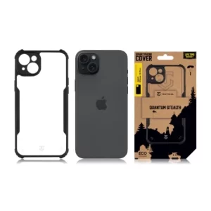 Husă Tactical Quantum Stealth pentru iPhone 15 Plus - Transparent/Negru (Clear/Black)