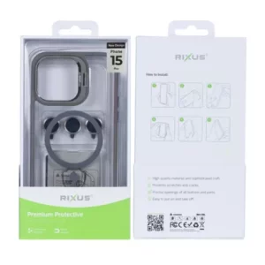 Husă Rixus cu Încărcare Magnetică (MagSafe) pentru iPhone 15 Pro - Gri