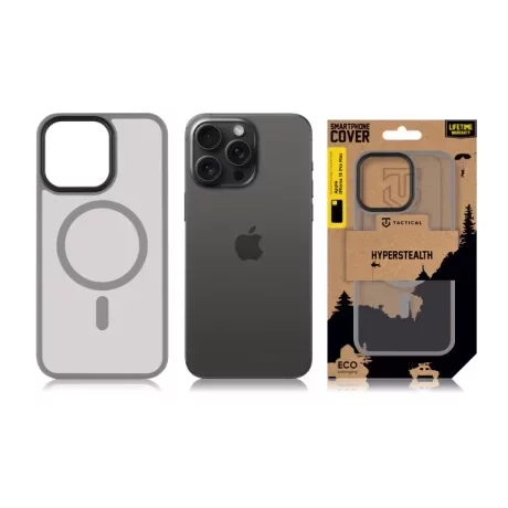 Husă Tactical MagForce (MagSafe) Hyperstealth pentru iPhone 15 Pro Max - Gri (Light Grey)