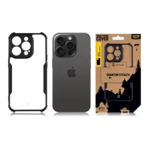 Husă Tactical Quantum Stealth pentru iPhone 15 Pro - Transparent/Negru
