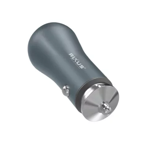Incarcator Auto Rapid Rixus 38W 1 x USB-A si 1 x USB-C  Gri