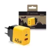 Încărcător rețea dual USB-C/USB-A 45W Tactical MicroGrid GaN - Galben
