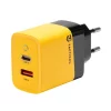 Încărcător rețea dual USB-C/USB-A 45W Tactical MicroGrid GaN - Galben