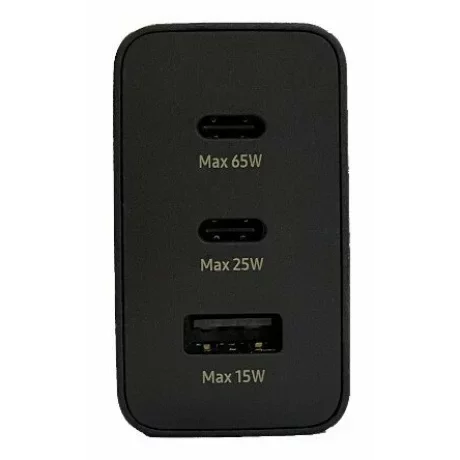Încărcător rețea Samsung Trio 65W USB-C și USB-A, Fast Charge, Negru