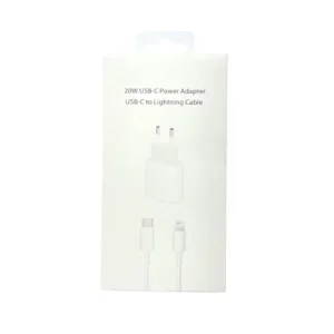 Încărcător rețea USB-C 20W Compatibil cu iPhone, Alb - Pachet Retail, Cablu Lightning 1M Inclus