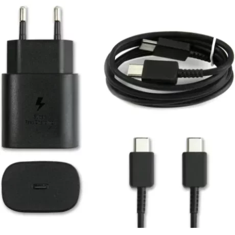 Încărcător rețea USB-C 25W Universal, Negru - Pachet Retail, Cablu USB-C 1M Inclus