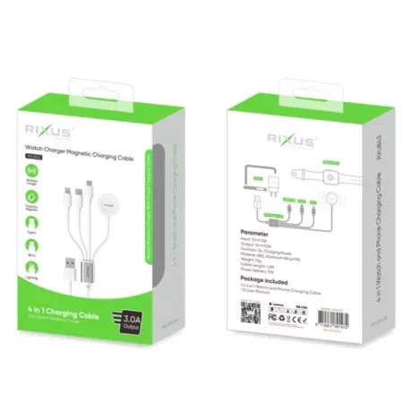 Cablu Incarcare si Date  4 in 1 Alb 1.2M