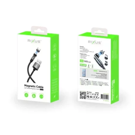 Cablu Incarcare si Date Magnetic  Rapid 3 in 1 Negru 1M