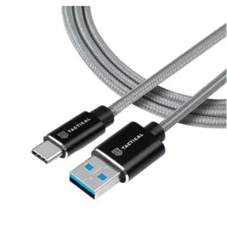Cablu de date si incarcare Tactical, USB-C la Lightning (iPhone), 1 metru, Gri