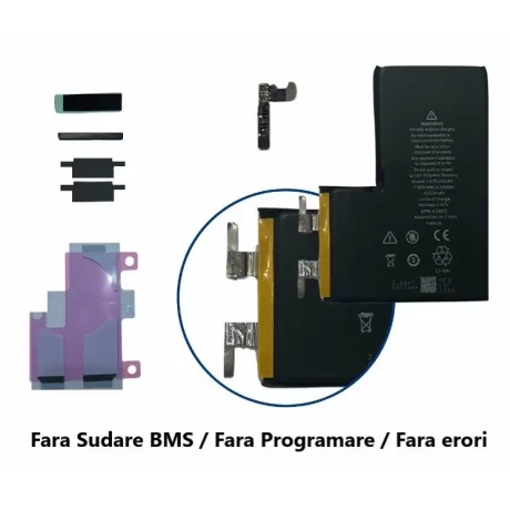 Acumulator (fara BMS) iPhone 12 Pro Max (Tehnologie Fara Sudare Contacte) + Flex Tag-ON
