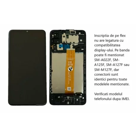 Ecran Compatibil pentru Samsung A127F Galaxy A12 Nacho 2021 CU RAMA