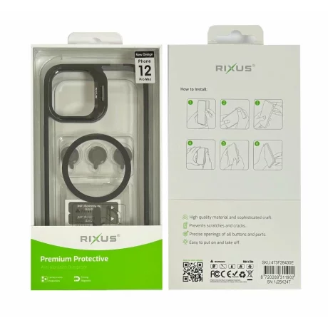 Husa iPhone 12 Pro Max Rixus Magsafe Neagra