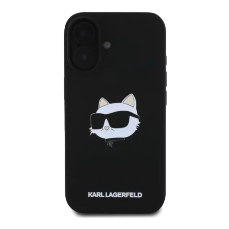 Husa iPhone 16 MagSafe Karl Lagerfeld Silicon Negru