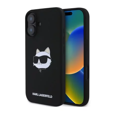 Husa iPhone 16 MagSafe Karl Lagerfeld Silicon Negru