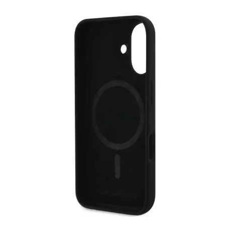 Husa iPhone 16 MagSafe Karl Lagerfeld Silicon Negru