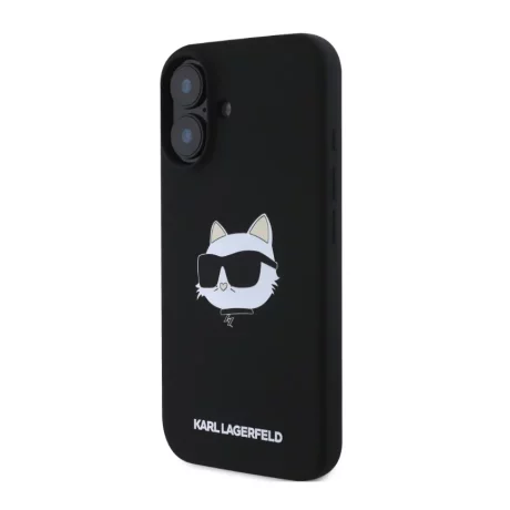 Husa iPhone 16 MagSafe Karl Lagerfeld Silicon Negru