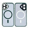 Husa iPhone 16 Plus Rixus Magsafe cu Protectie Metalica Integrata pentru Camera Verde Inchis