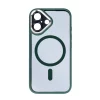 Husa iPhone 16 Plus Rixus Magsafe cu Protectie Metalica Integrata pentru Camera Verde Inchis