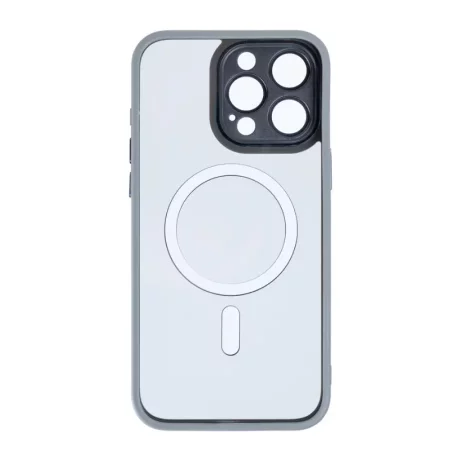 Husa iPhone 16 Pro Max Rixus Magsafe cu Protectie Metalica Integrata pentru Camera Gri