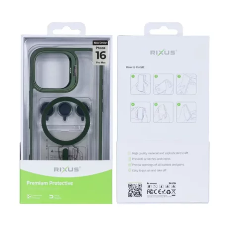 Husa iPhone 16 Pro Max Rixus Magsafe Verde Inchis