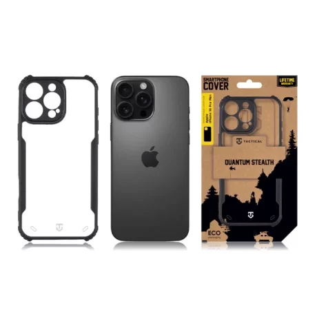 Husa iPhone 16 Pro Max Tactical Quantum Stealth Transparent/ Negru