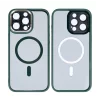 Husa iPhone 16 Pro Rixus Magsafe cu Protectie Metalica Integrata pentru Camera Verde Inchis