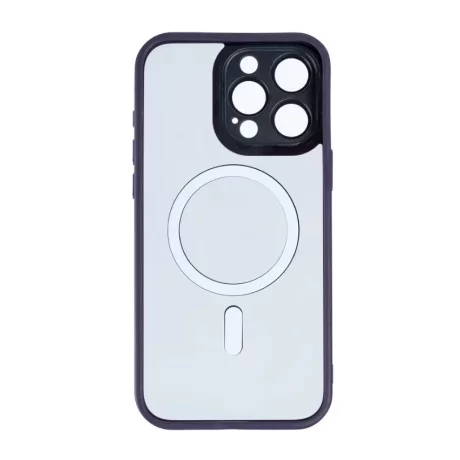 Husa iPhone 16 Pro Rixus Magsafe cu Protectie Metalica Integrata pentru Camera Violet