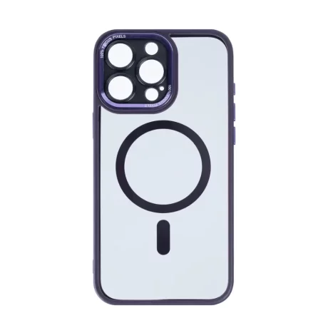 Husa iPhone 16 Pro Rixus Magsafe cu Protectie Metalica Integrata pentru Camera Violet