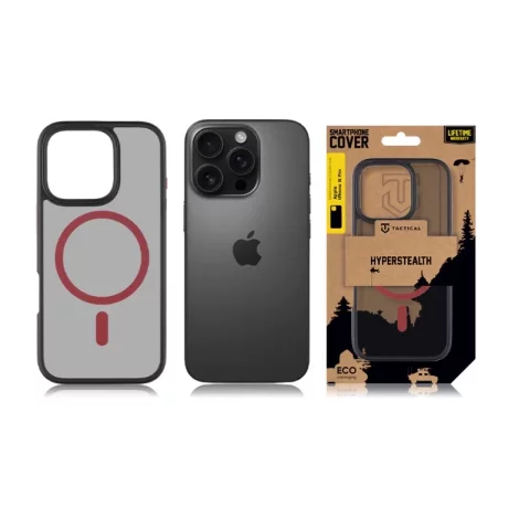 Husa iPhone 16 Pro Tactical MagForce Hyperstealth 2.0 Negru/ Rosu