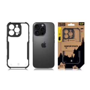 Husa iPhone 16 Pro Tactical Quantum Stealth Transparent/ Negru