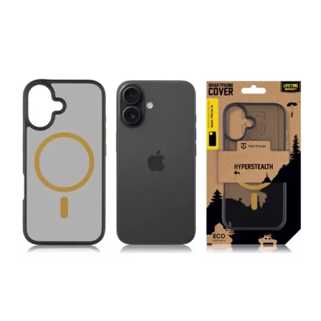 Husa iPhone 16 Tactical MagForce Hyperstealth 2.0 Negru/ Galben