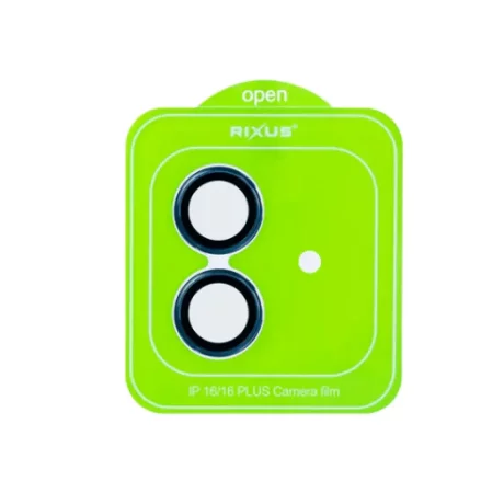 Folie iPhone 16 / iPhone 16 Plus Sticla Camera cu Rama Albastra